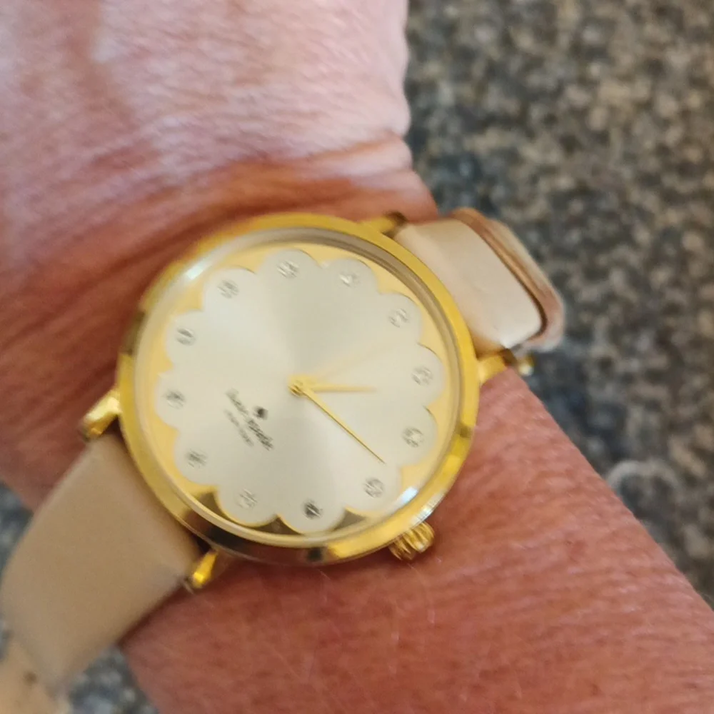 Kate Spade Live Colorfully beige gold rhinestone women's watch
